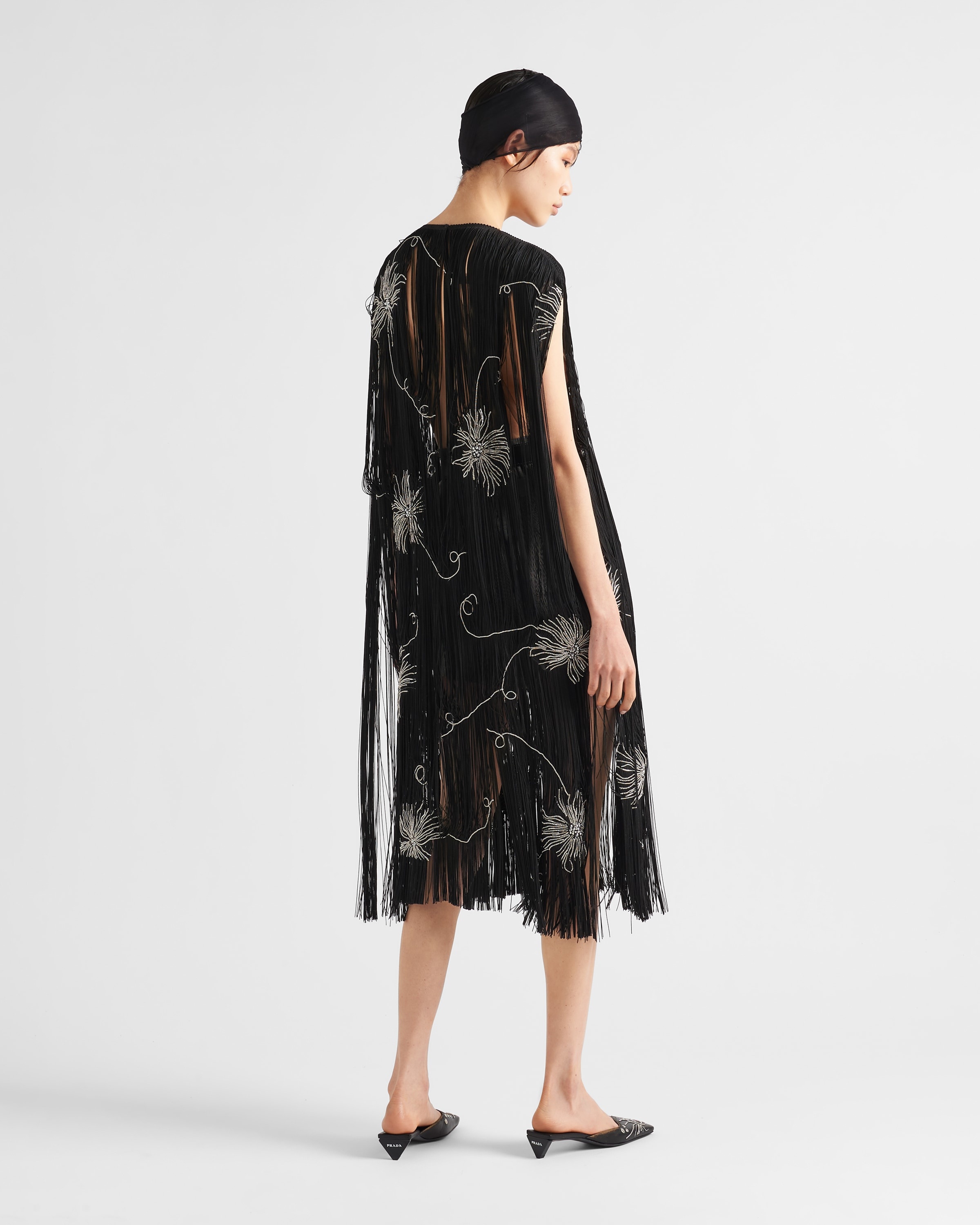 Embroidered dress with fringe - 5