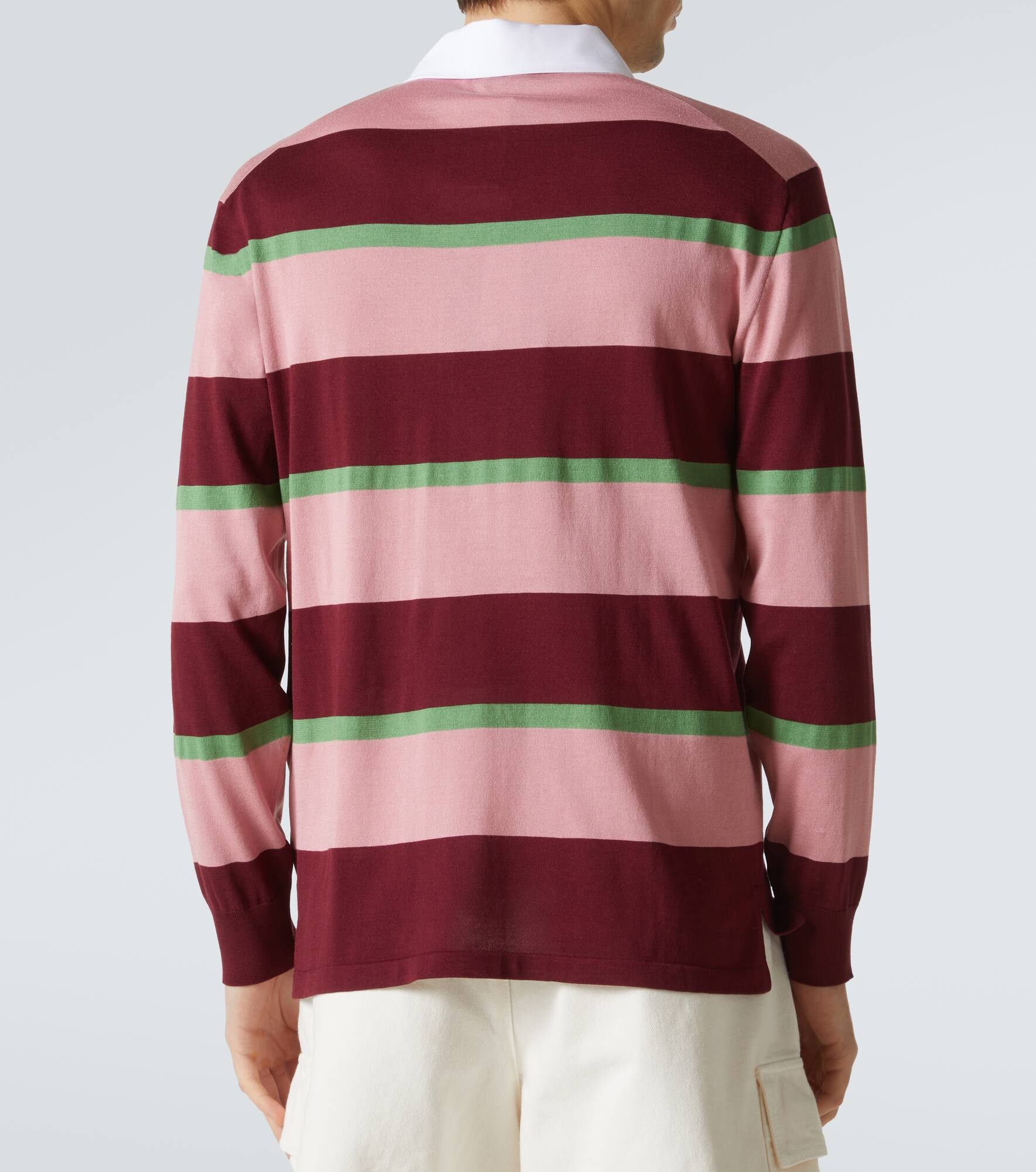 Striped silk and cotton polo shirt - 4