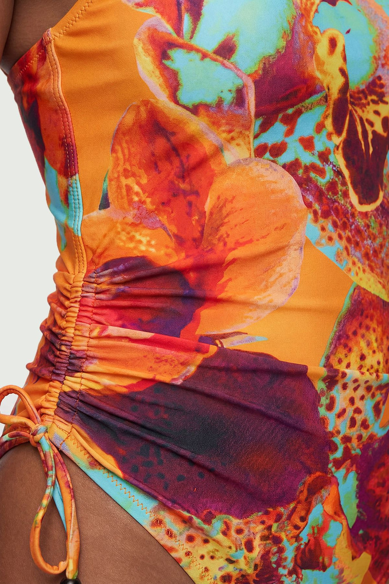 KAREN MILLEN Photographic Floral With Bead Detail Low Back Swimsuit outlook