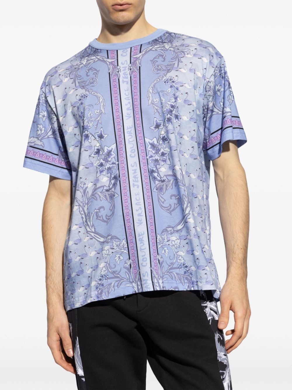 floral print cotton T-shirt - 3