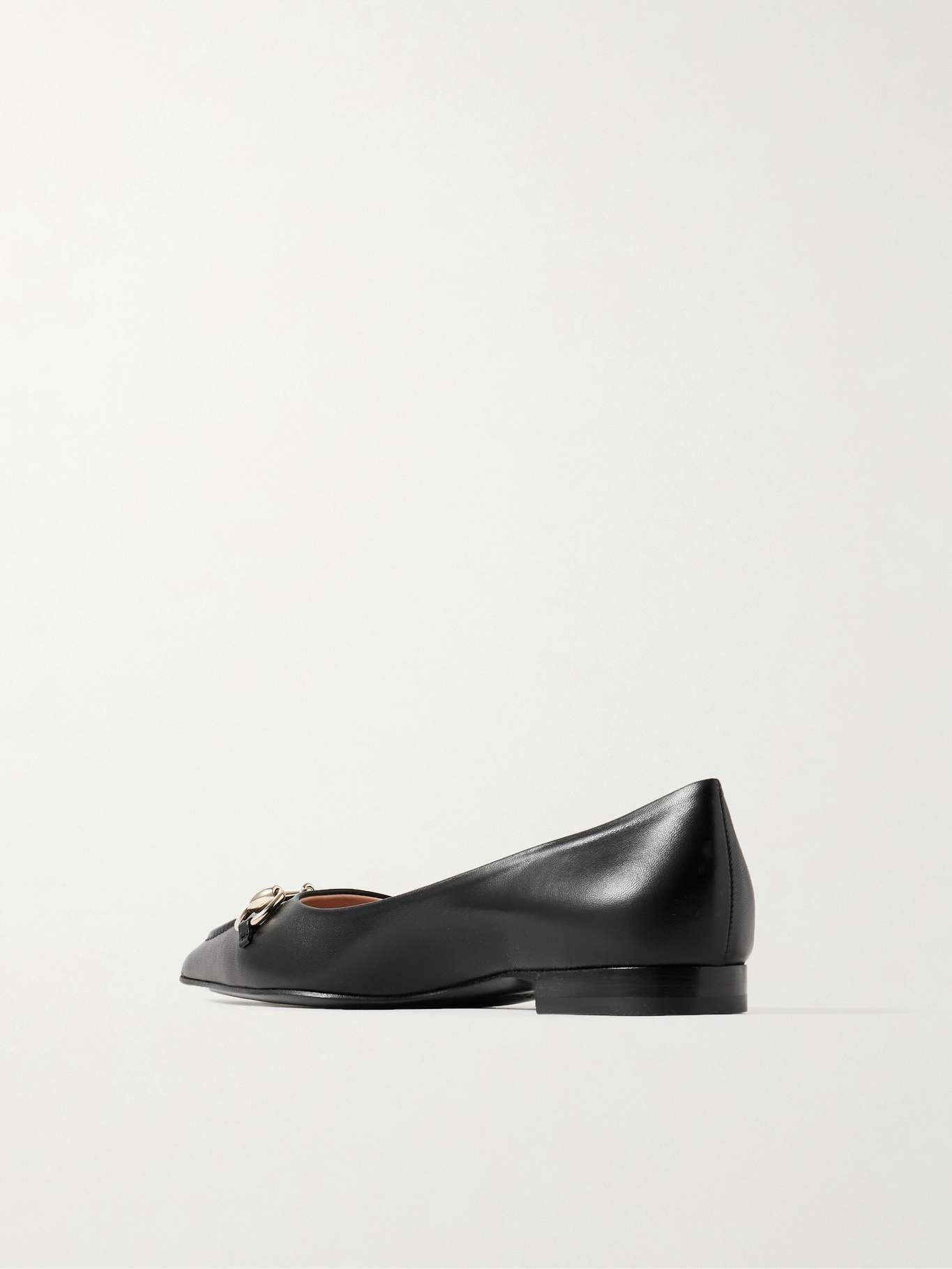 Erin horsebit-detailed leather point-toe flats - 3