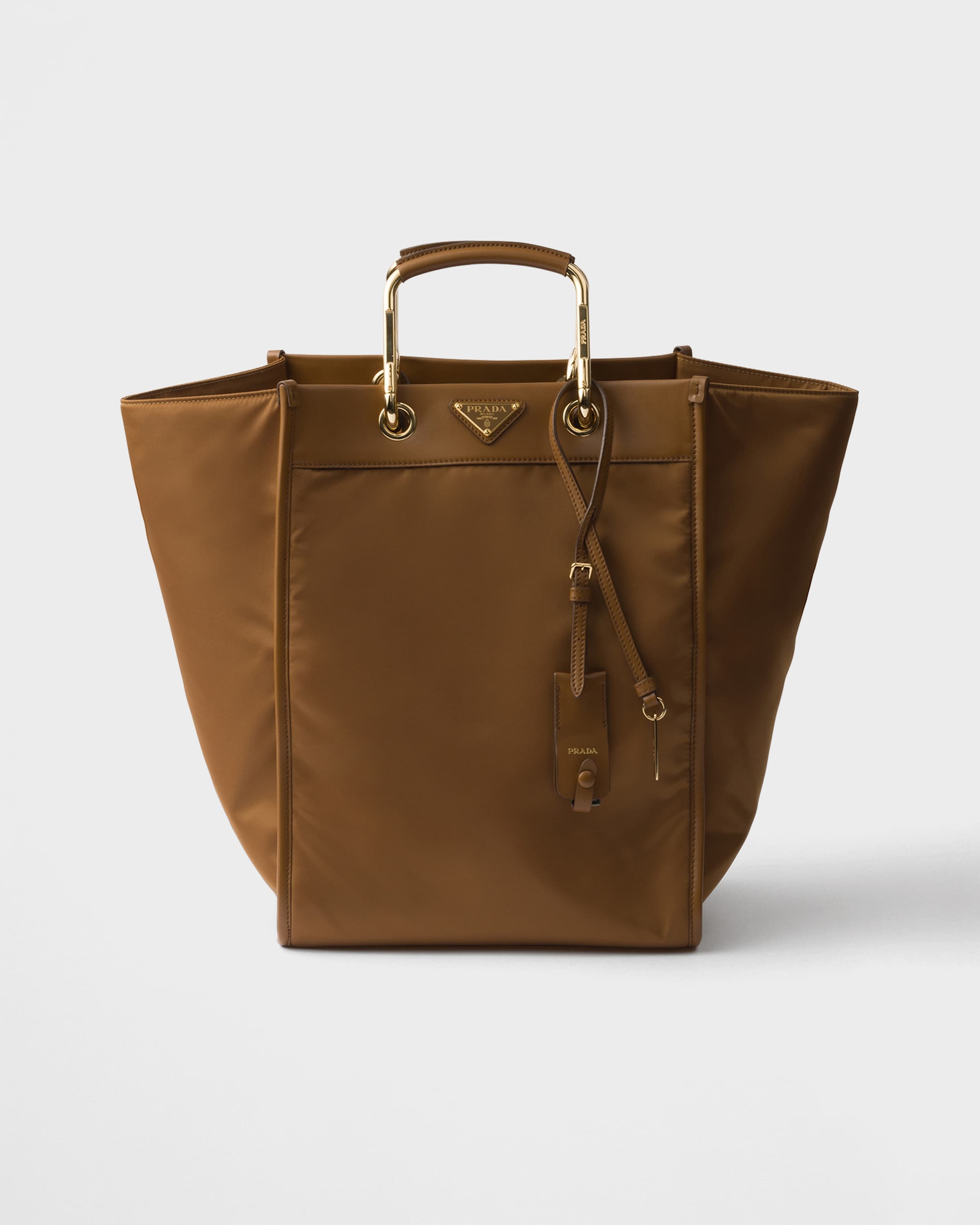 Large Re-Nylon and leather tote bag - 1