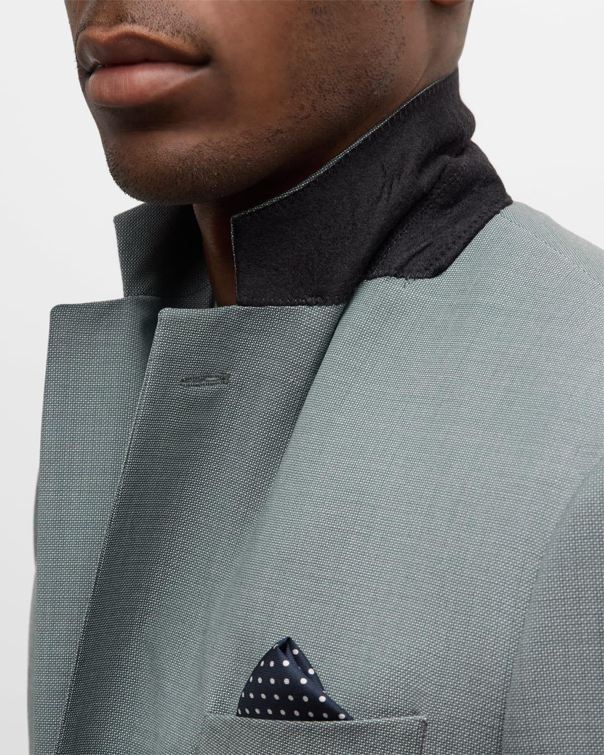 Men's Textured Stretch Cotton Suit - 7