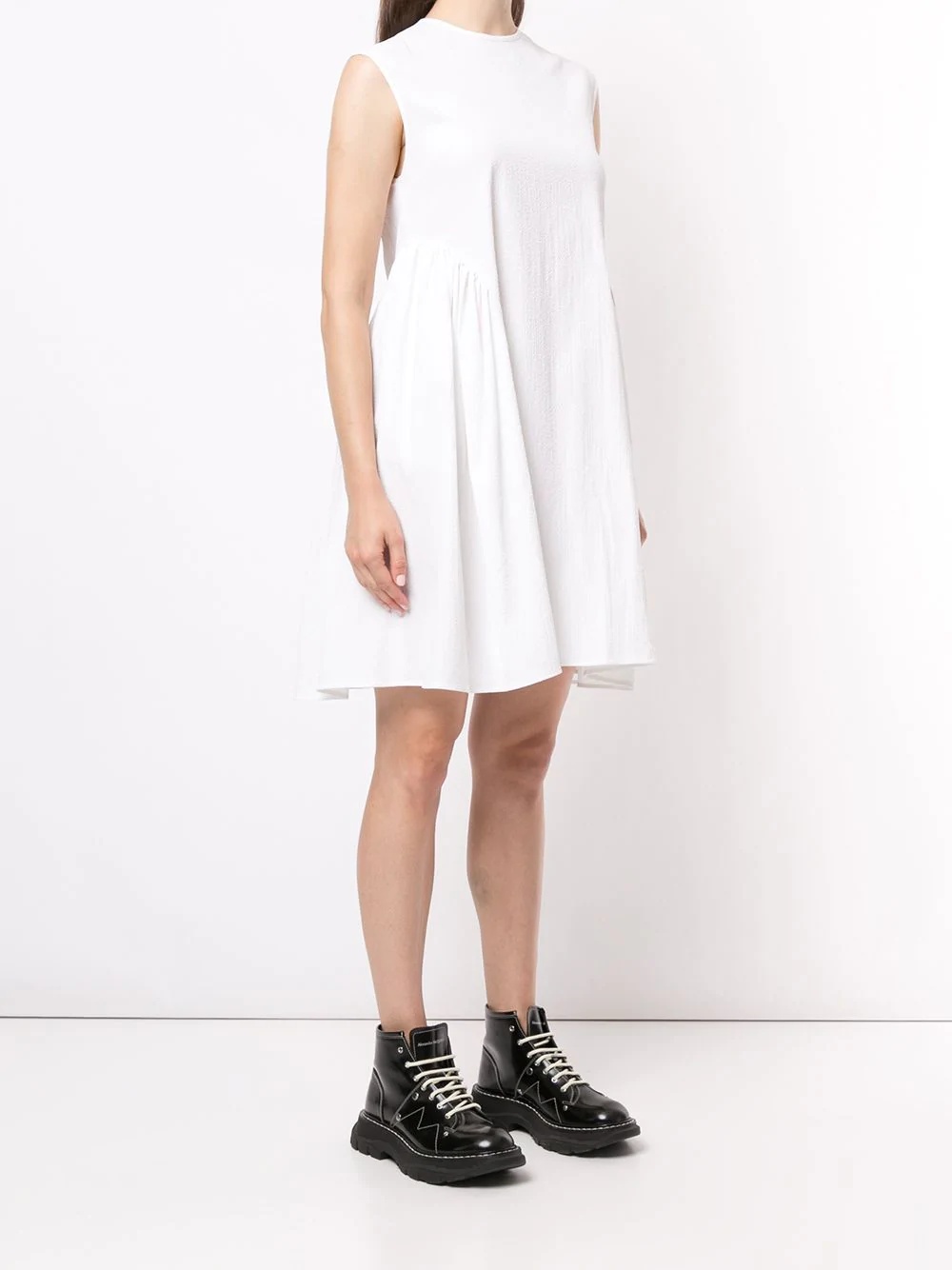 sleeveless ruffled cotton dress - 3