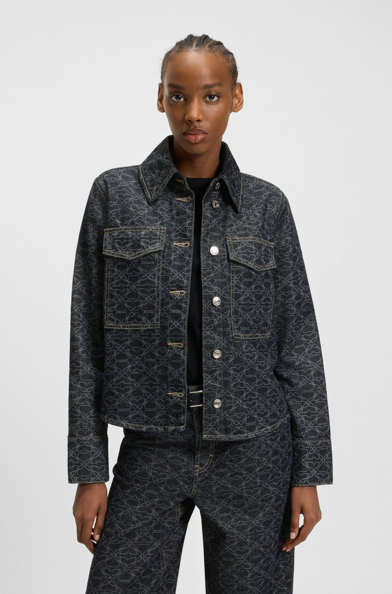 RIGID-DENIM JACKET WITH MONOGRAM LASER PRINT 2