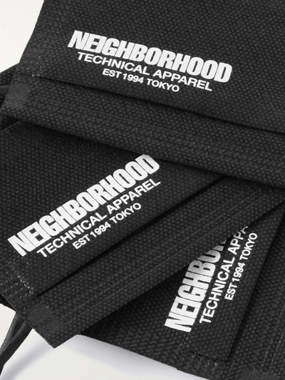 NEIGHBORHOOD Three-Pack Logo-Print Woven Face Masks outlook