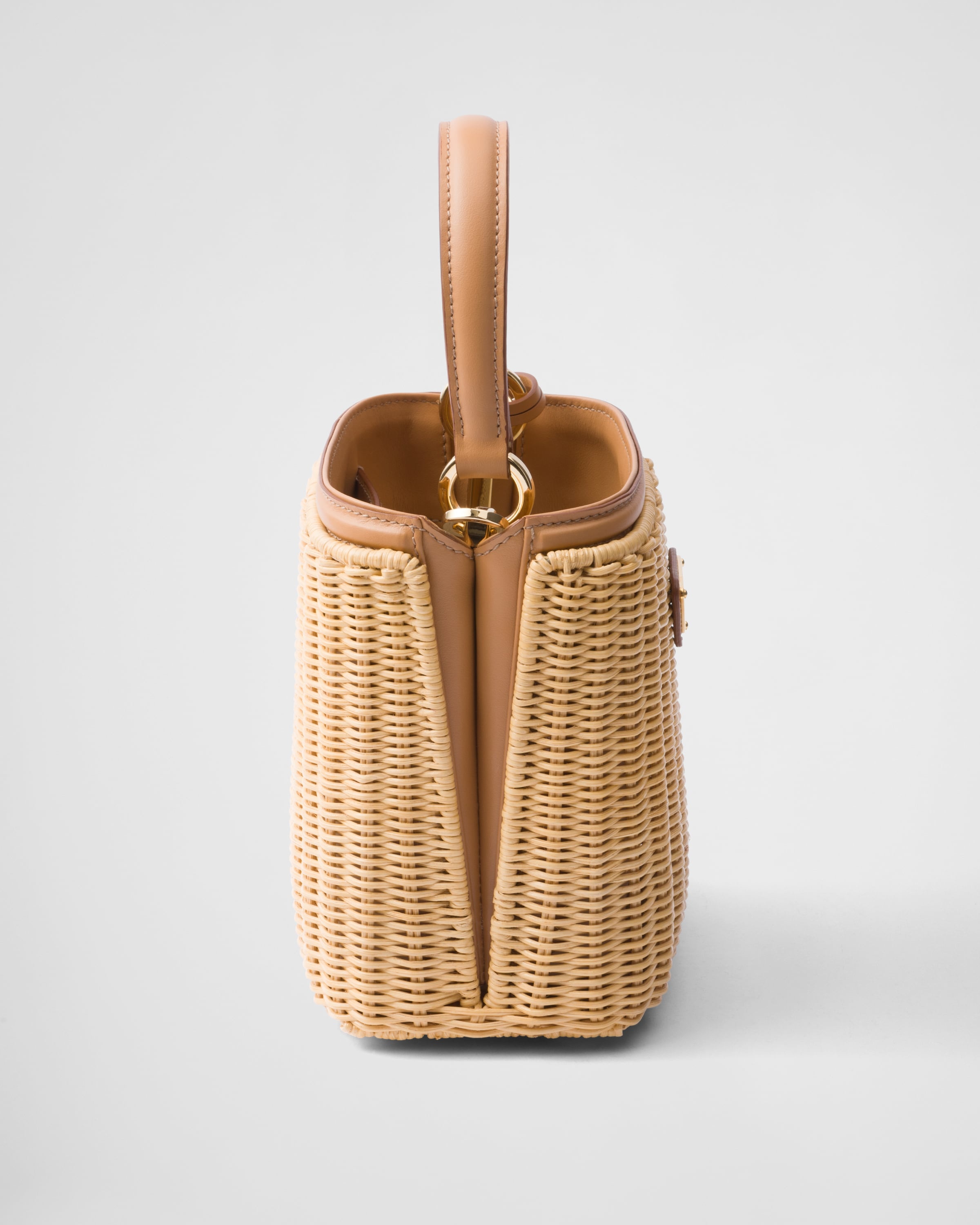 Prada Panier woven fabric and leather mini-bag - 6