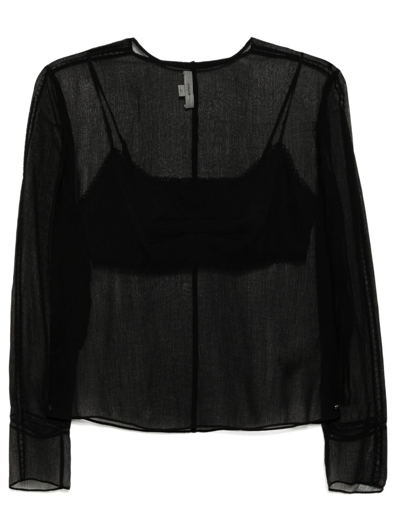 chiffon lace-trim blouse 1