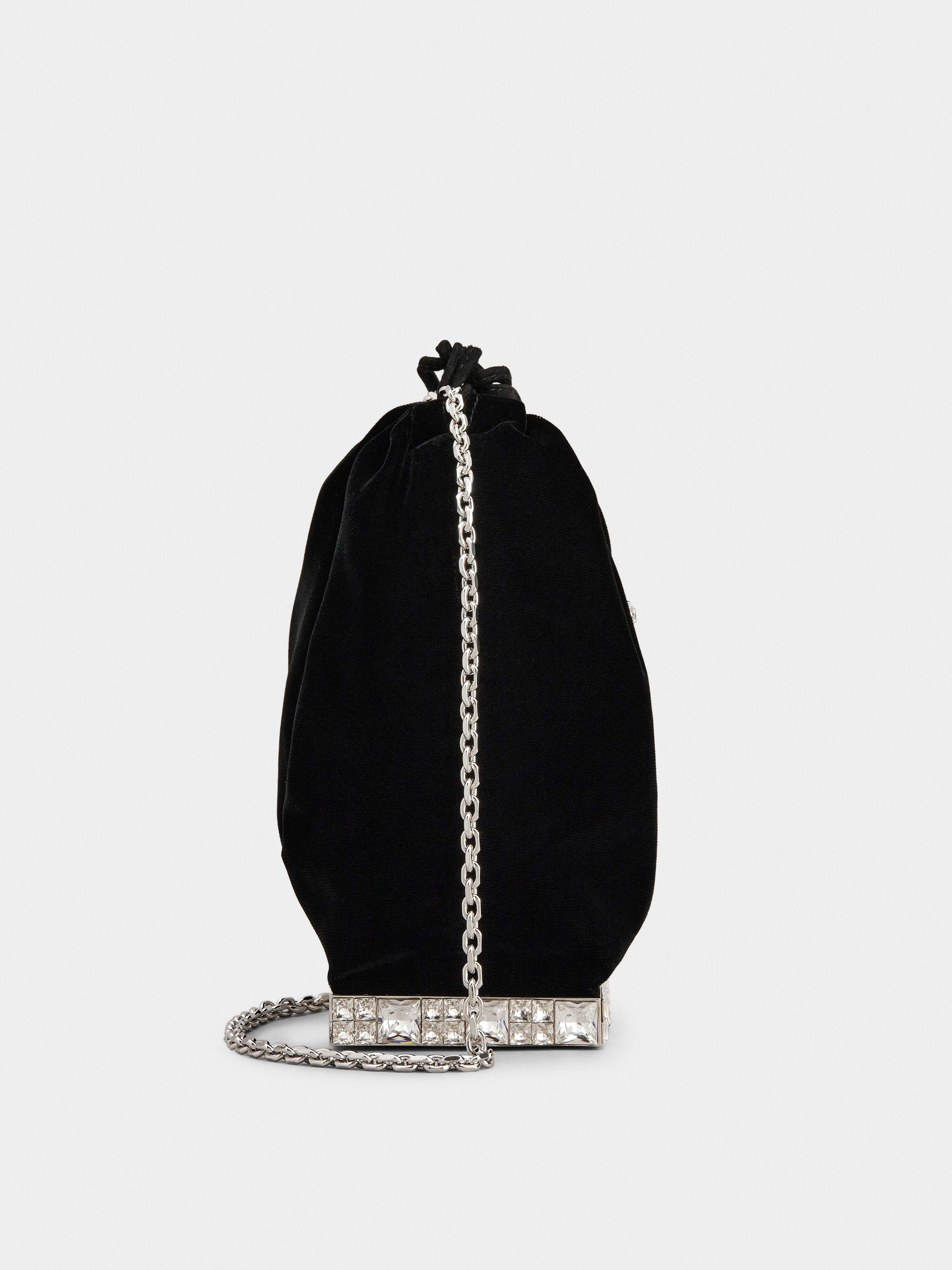 Viv' Pocket Strass Cube Bag in Velvet - 2