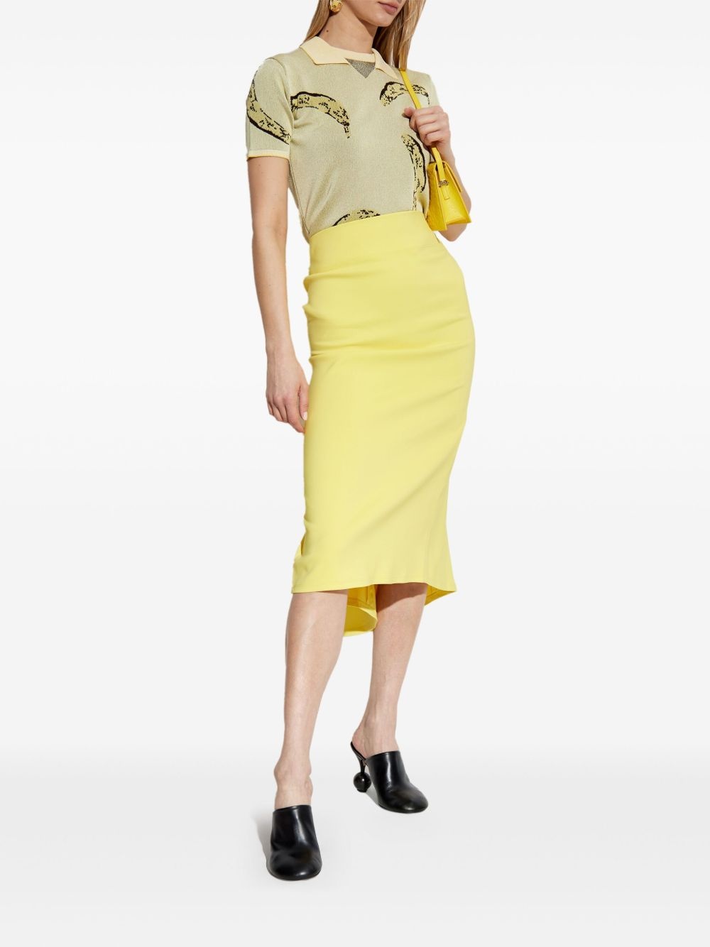 draped straight skirt - 2