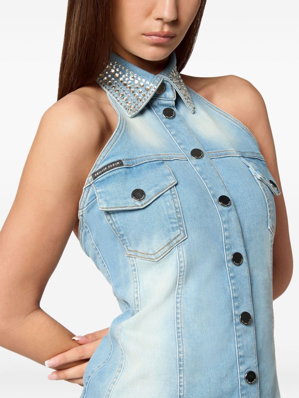 denim mini dress - 4