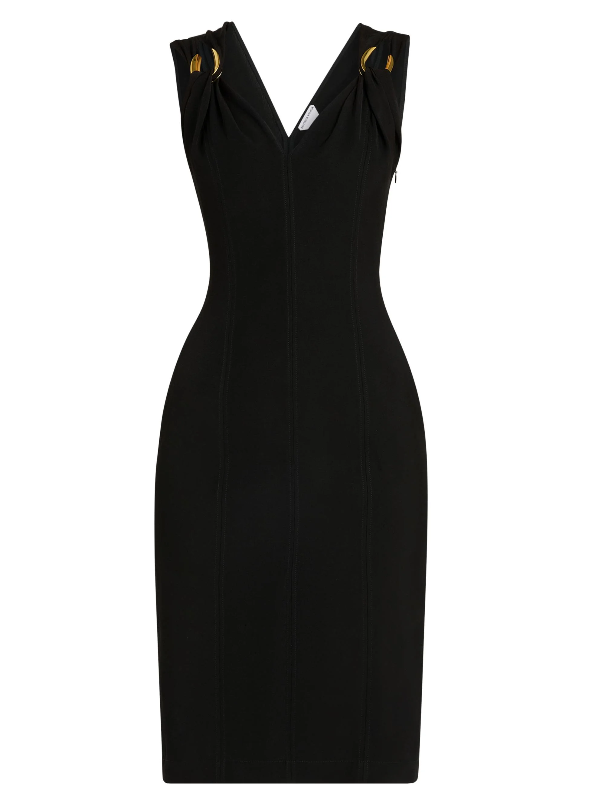 Women's Grainy Sculpted Metal Buckle Dress - Black - 1