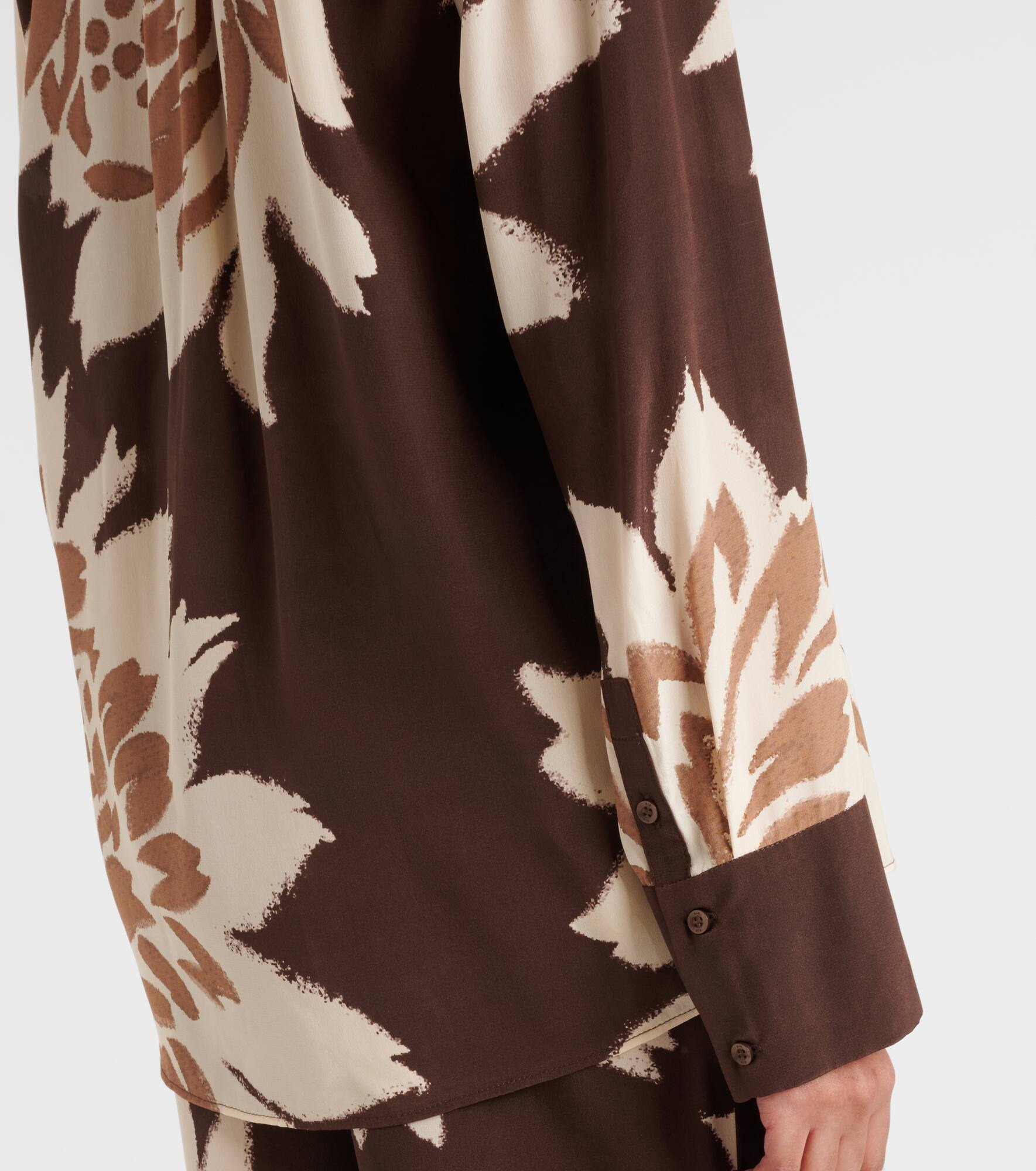 Floral silk satin shirt - 5
