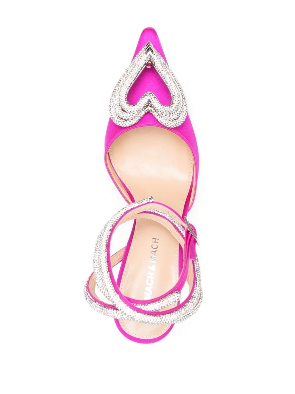 Triple Heart 110mm satin pumps - 4