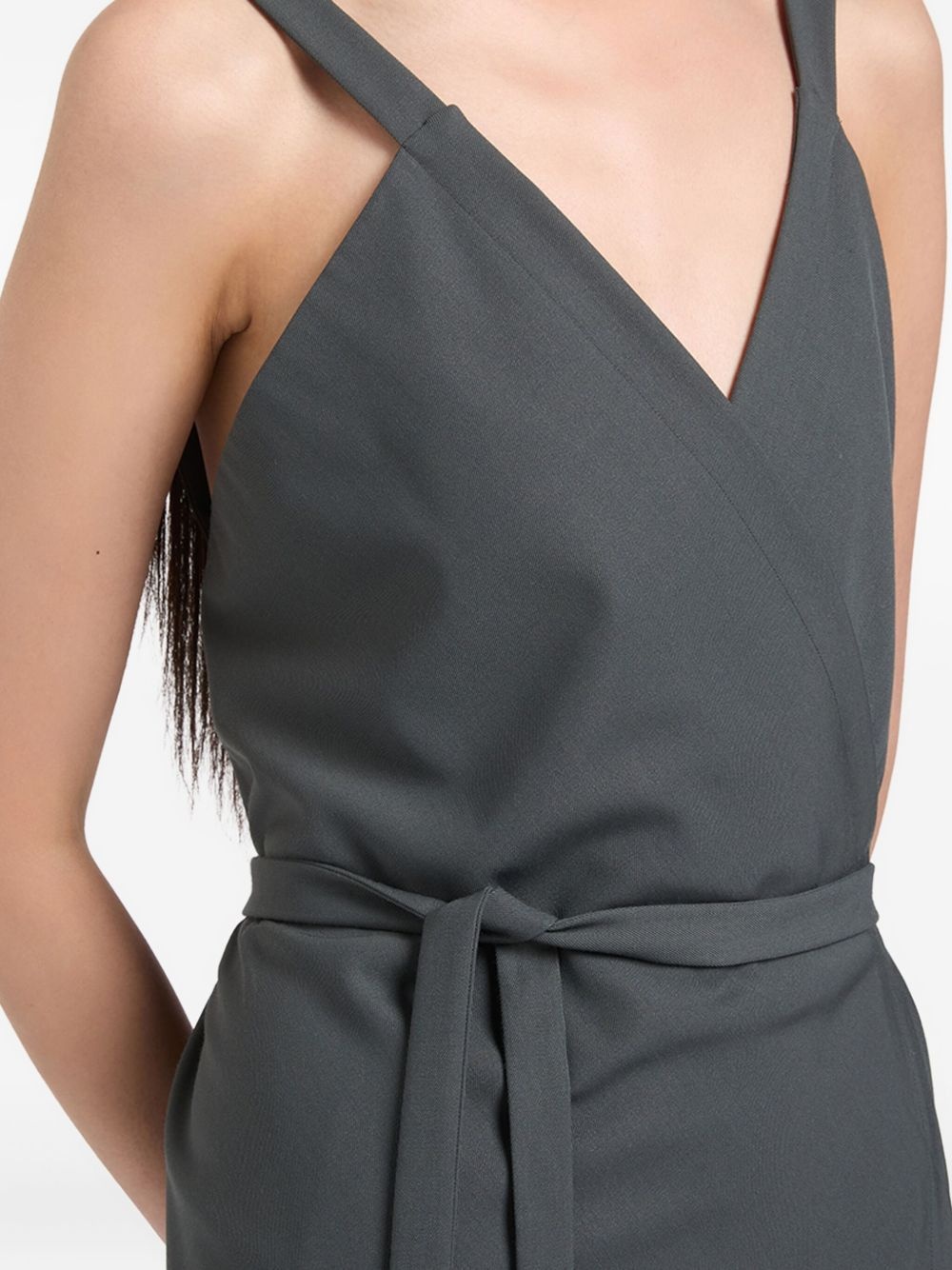 asymmetric wrap midi dress - 4