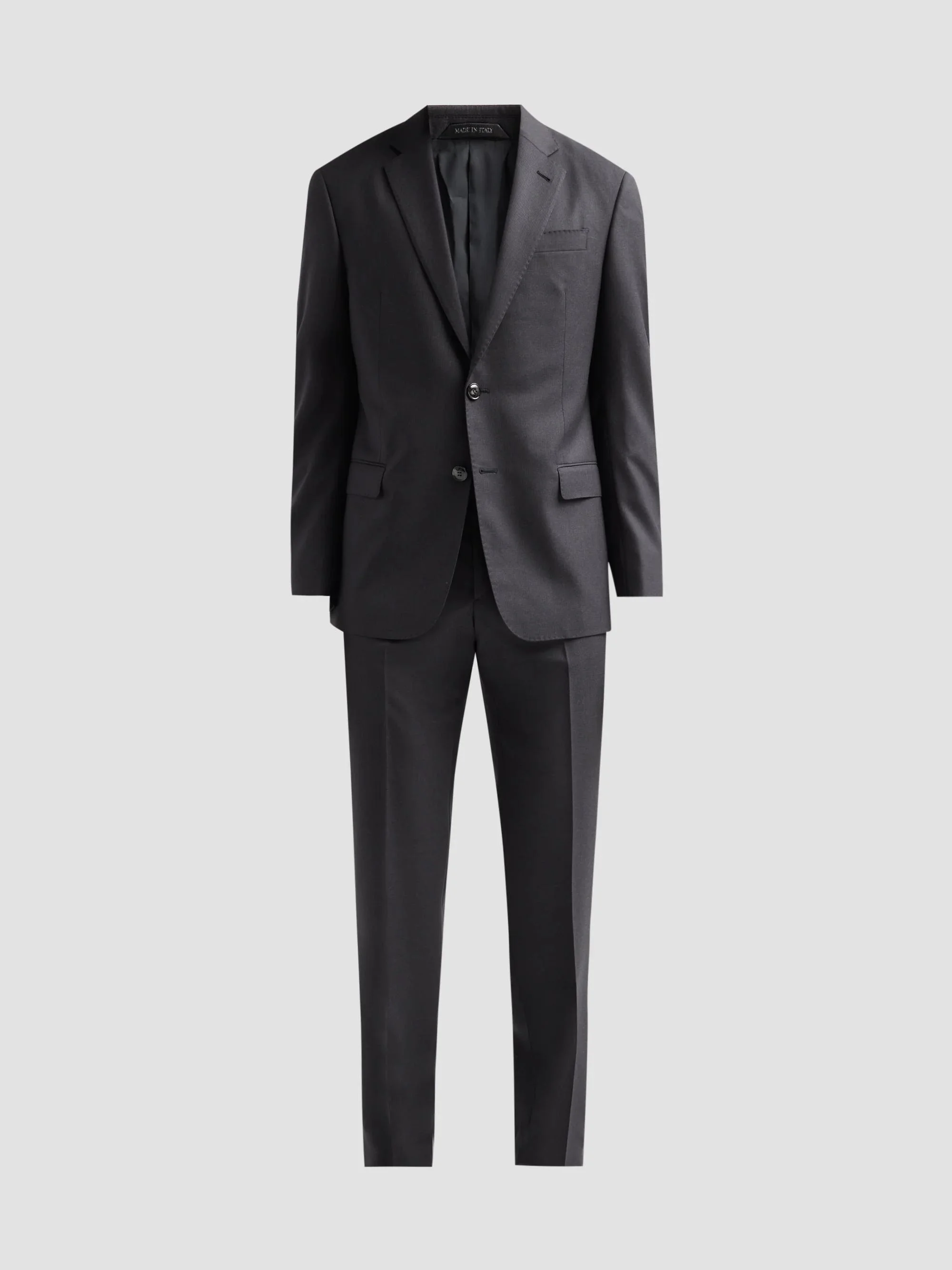 Men's Zig-Zag Textured Wool Suit - Anthracite - 1