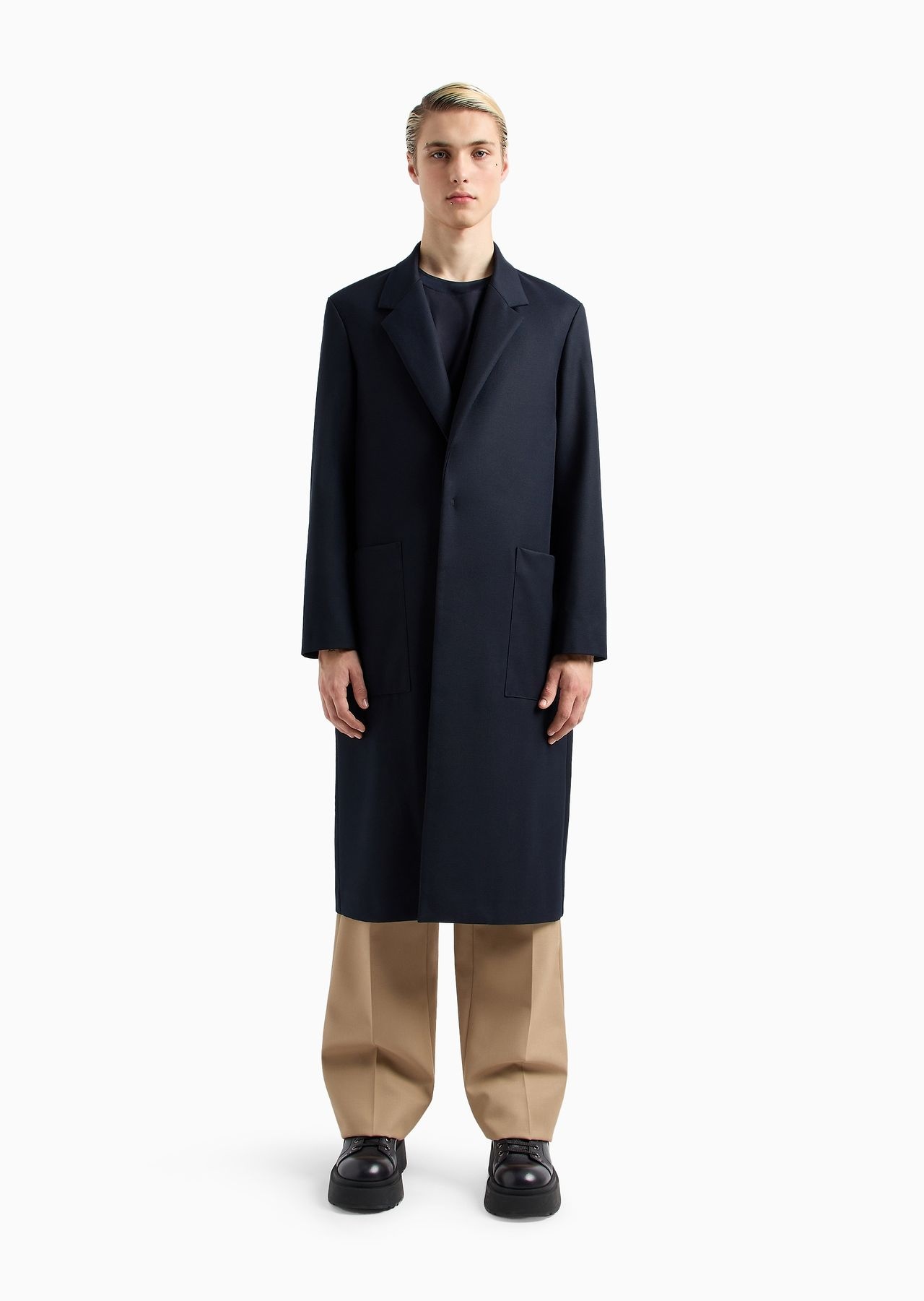 Single-breasted trench coat in a heavyweight, virgin wool-blend gabardine - 2