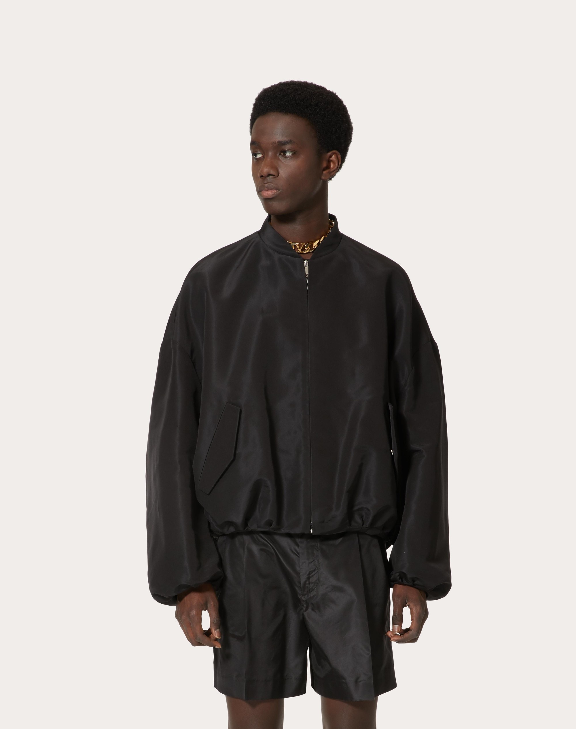 SILK FAILLE BOMBER JACKET - 3
