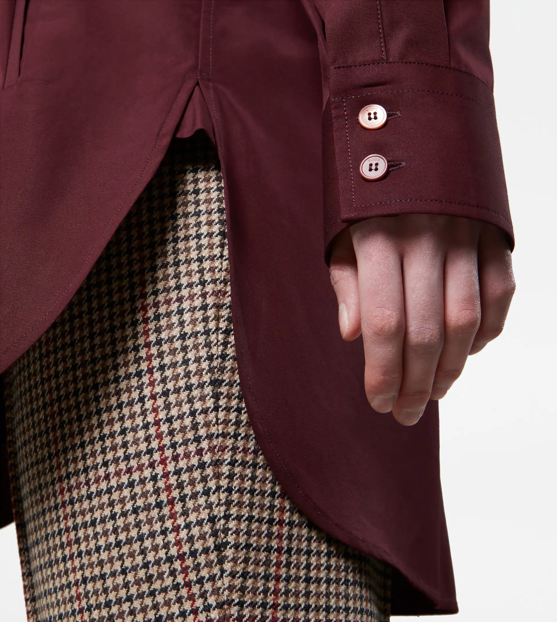MINIDRESS BLOUSE IN POPLIN - BURGUNDY - 5