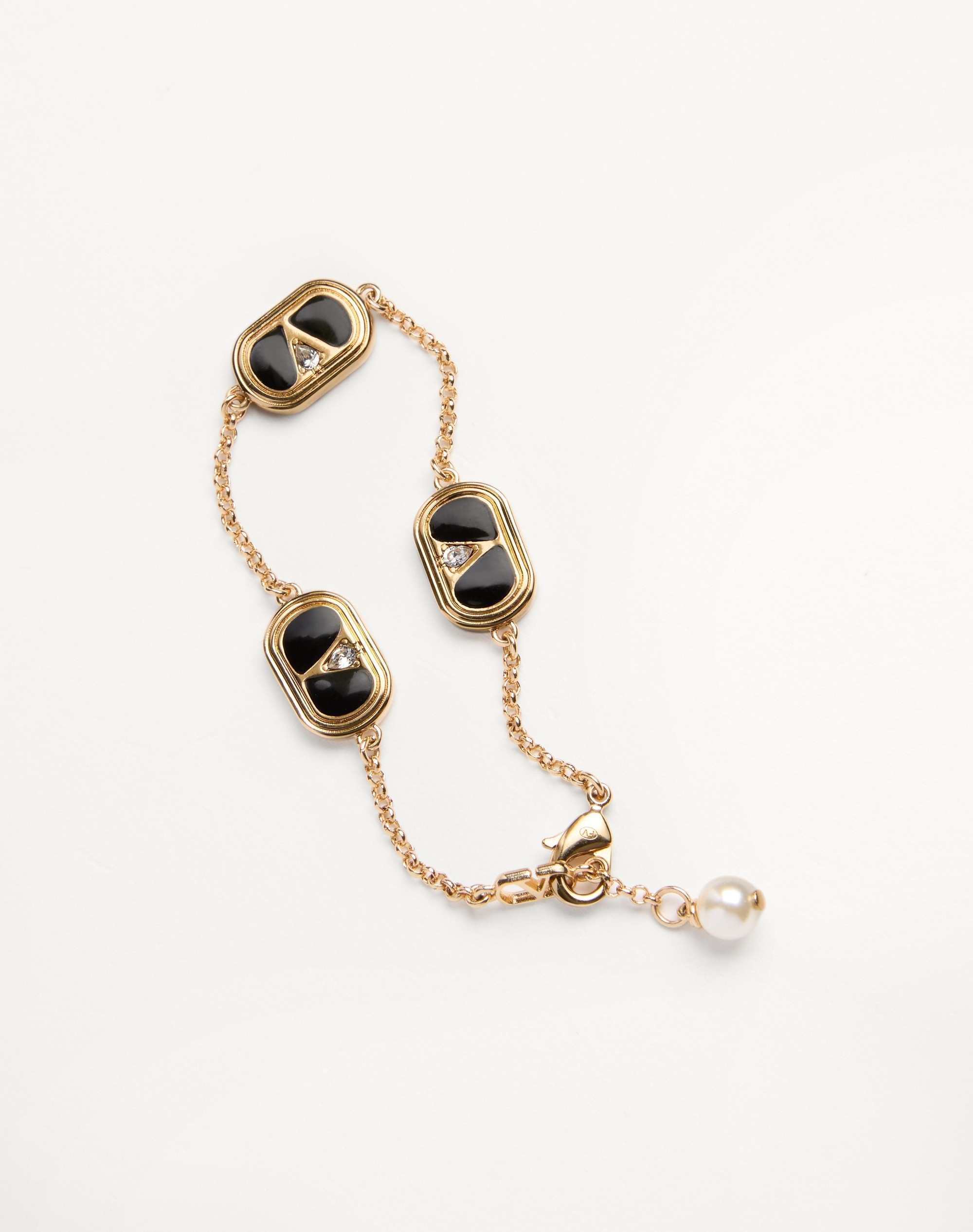 OVAL BRACELET IN METAL, ENAMEL, CRYSTALS AND SWAROVSKI® PEARL - 5
