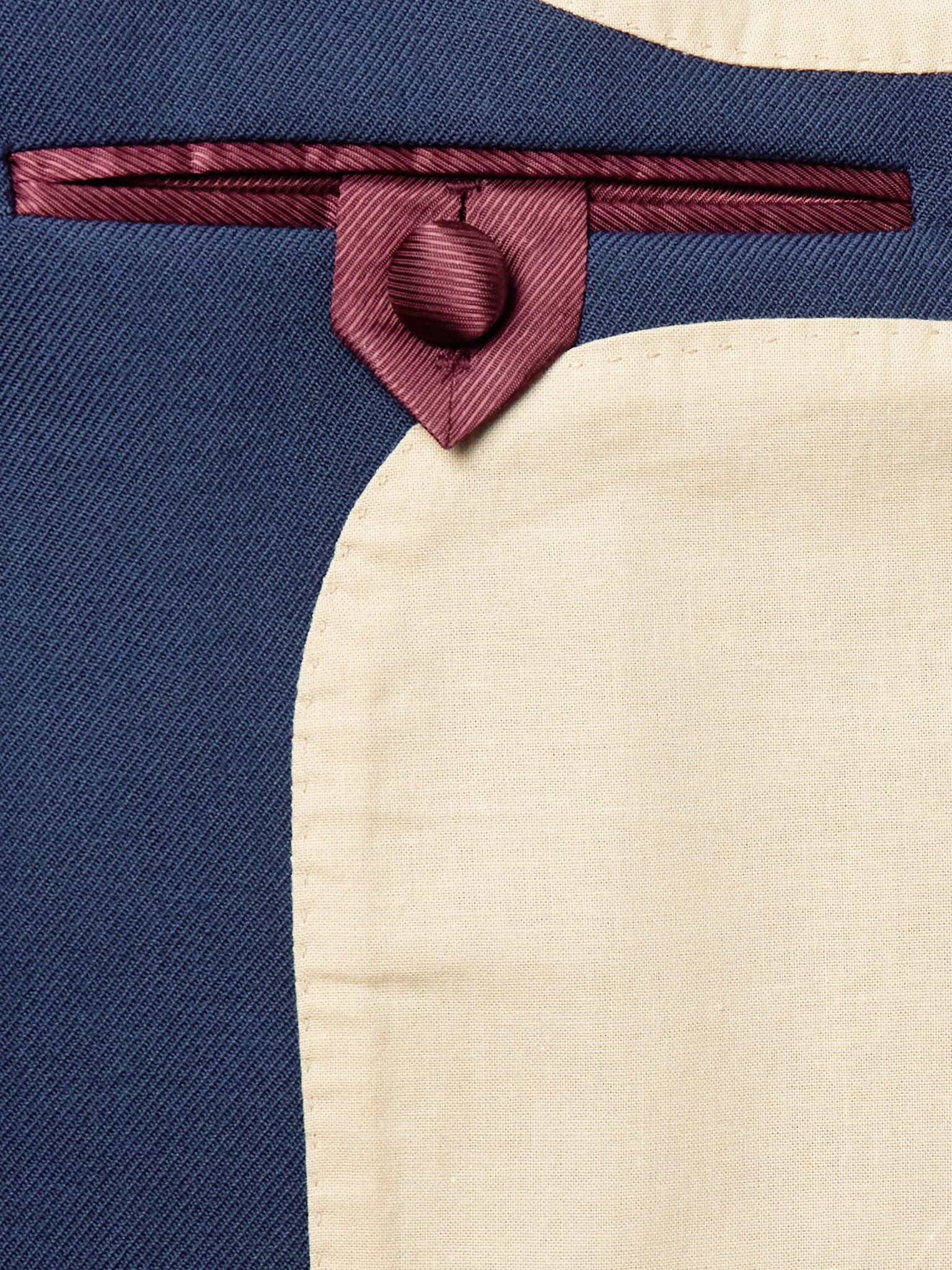 Slim-Fit Wool-Gabardine Blazer Blue - 6