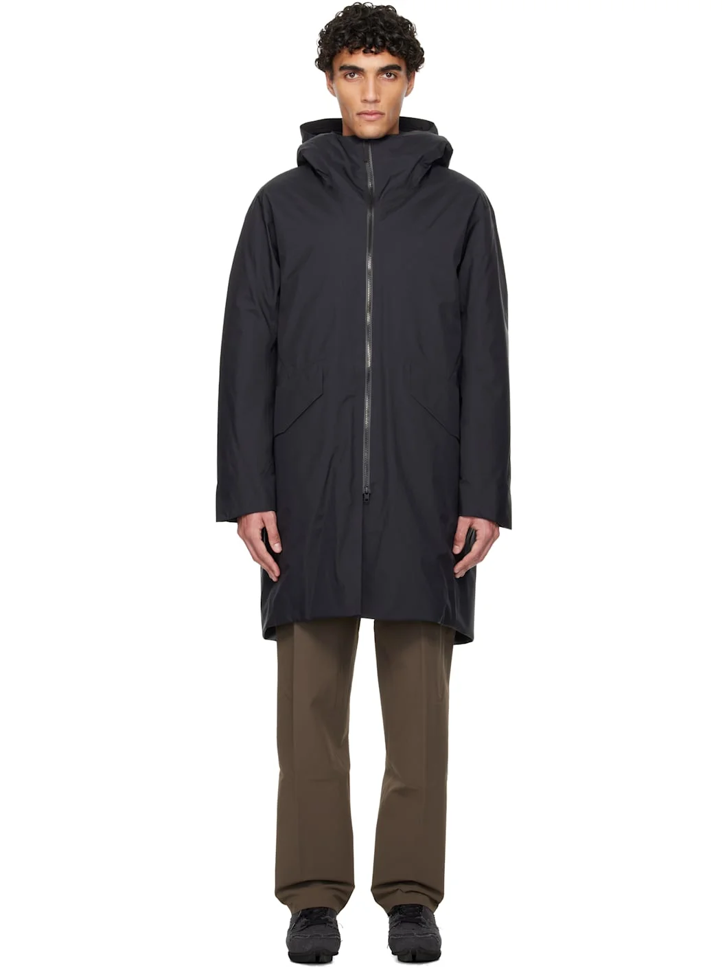 Black Monitor Down Coat - 1