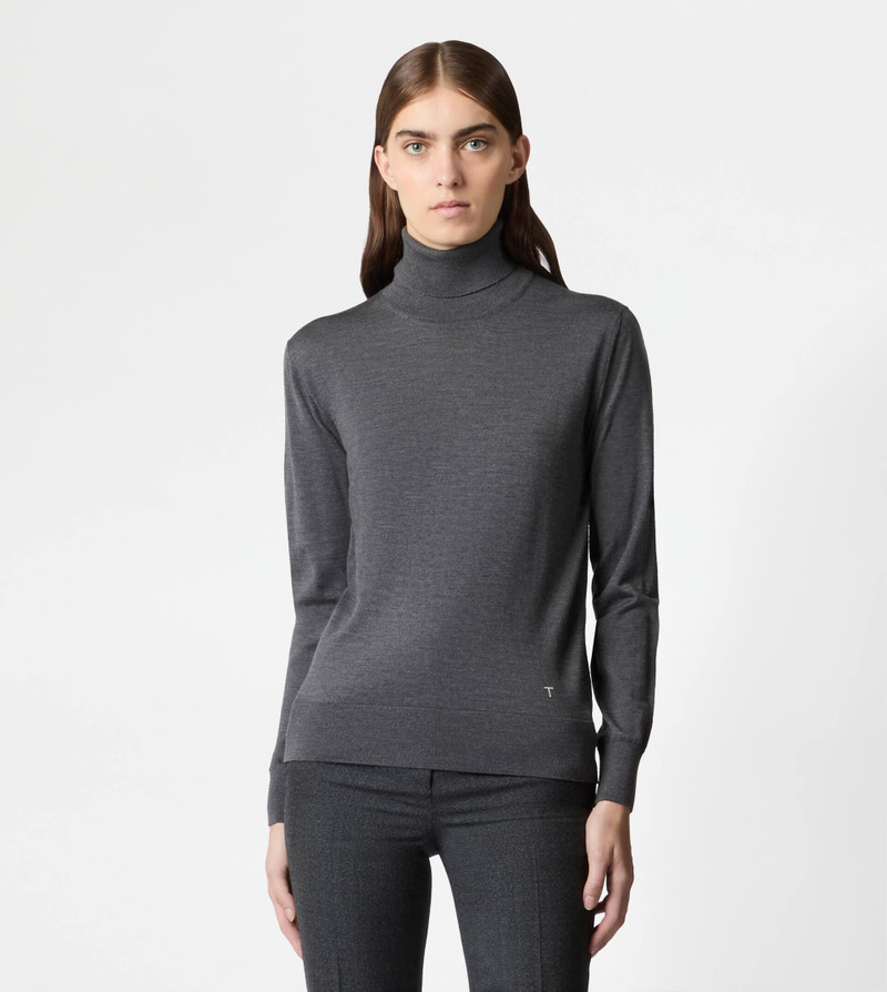Tod's SILK BLEND TURTLENECK - GREY outlook
