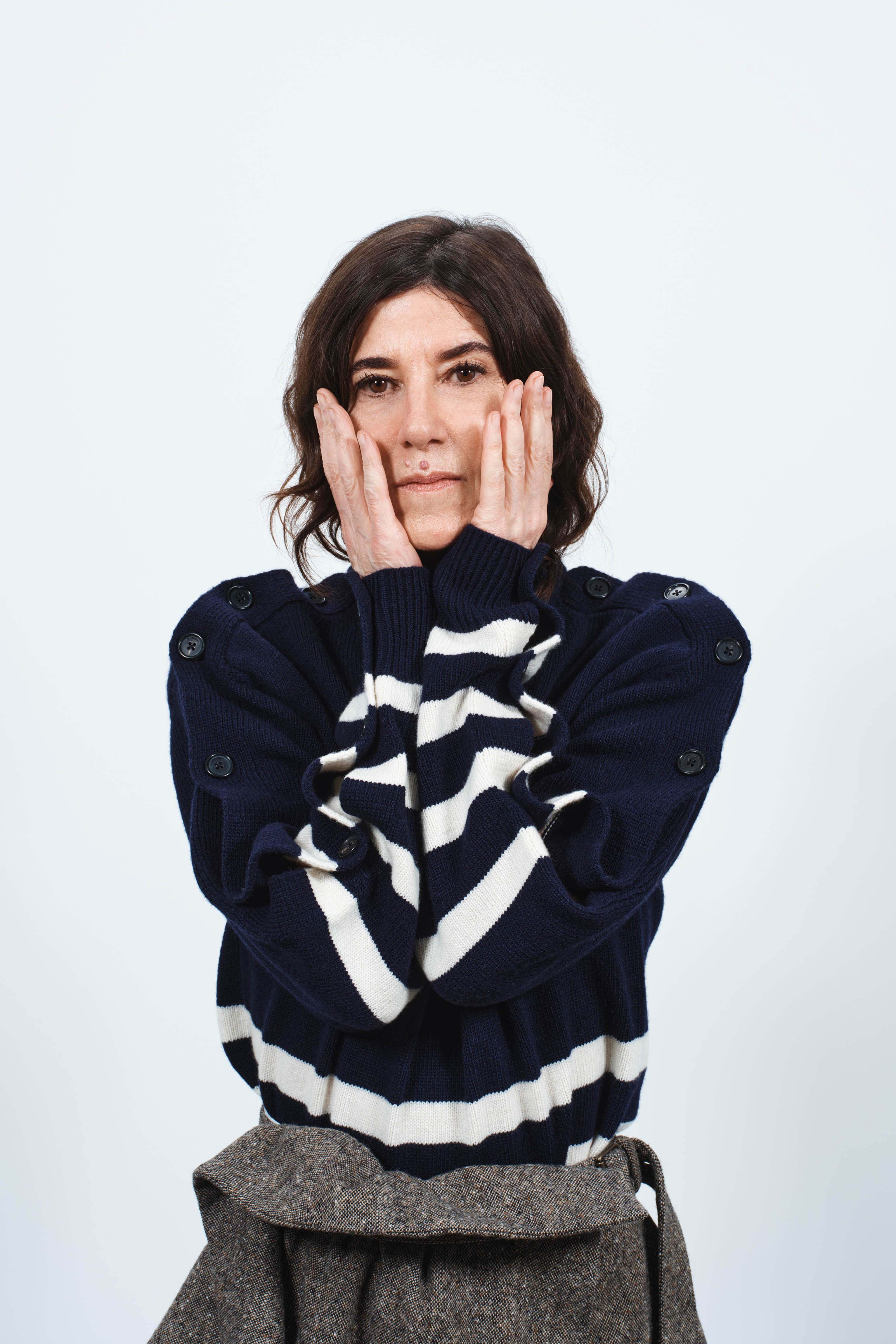 BUTTONED SLEEVE BRETON JUMPER IN NAVY - 5