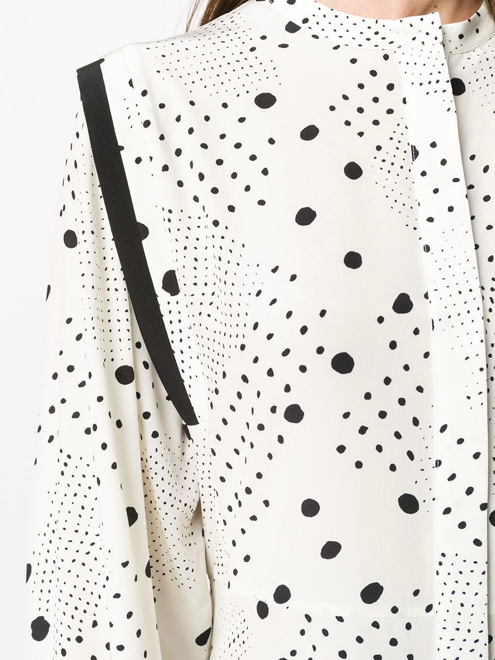 long-sleeve polka dot dress - 5