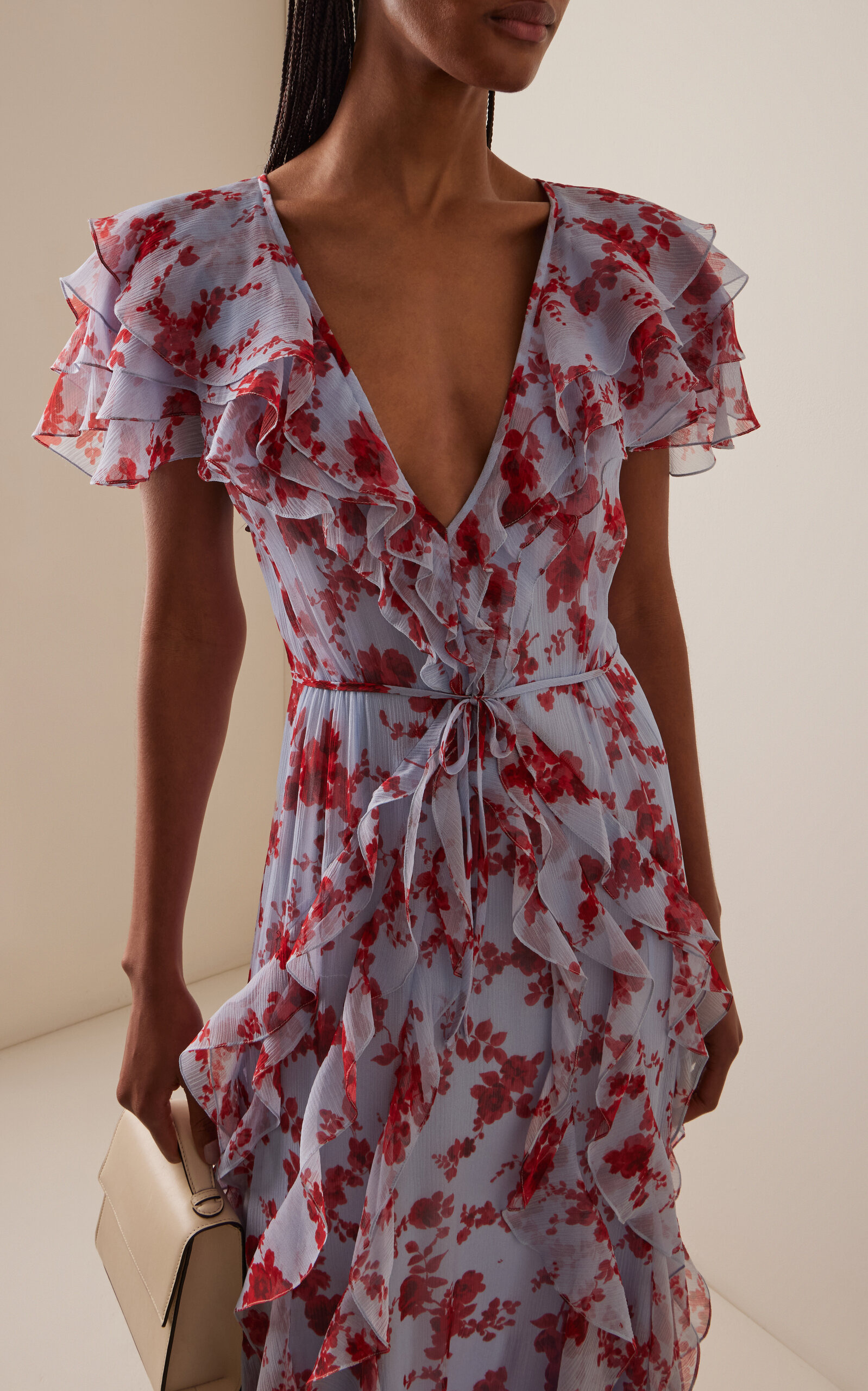 Rufffled Silk Chiffon Gown multi - 2