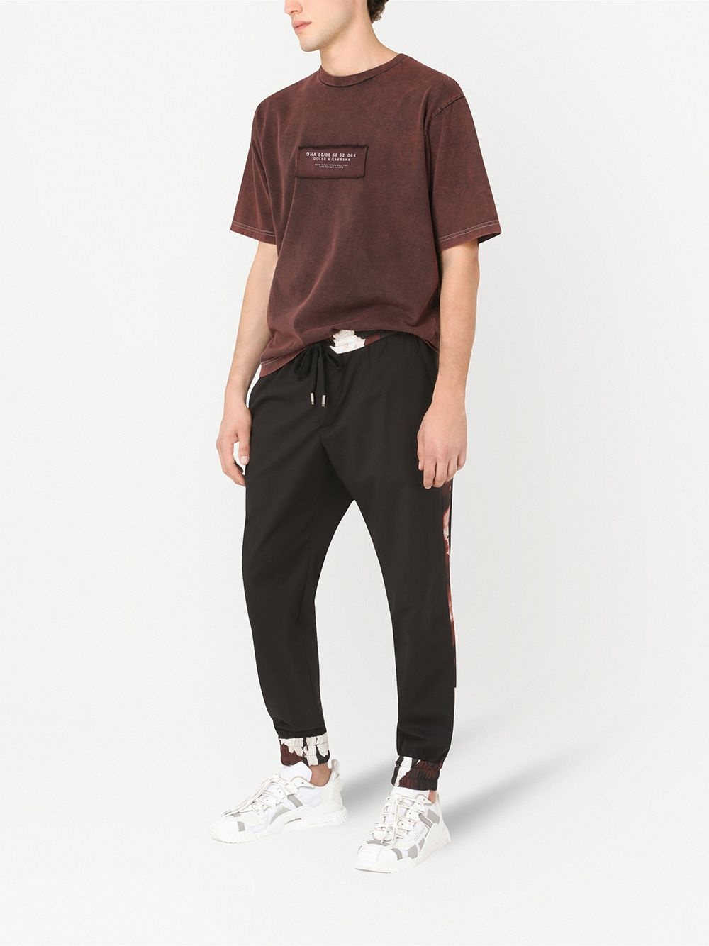 pattern-trim track pants - 2