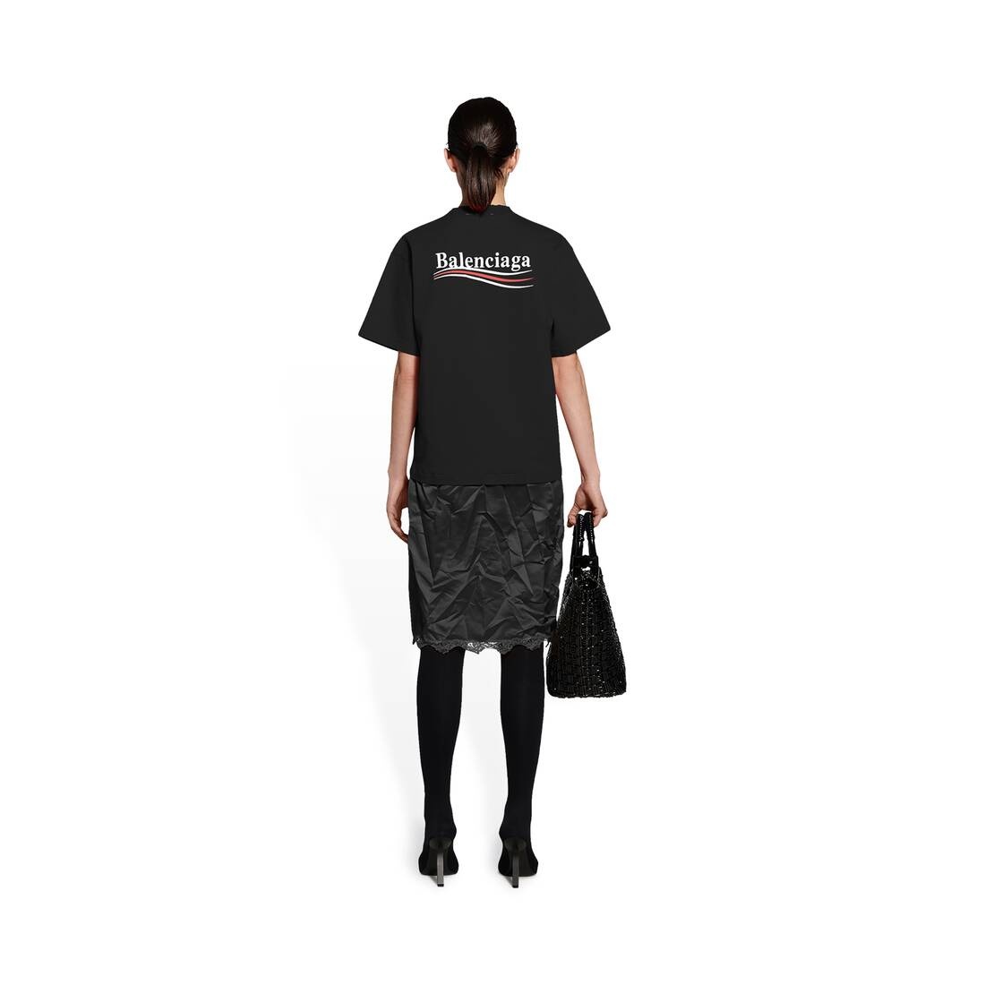Women's Political Campaign Slip Dress T-shirt in Black - 4