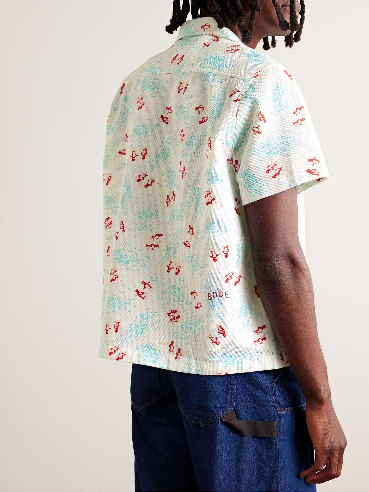 Camp-Collar Printed Cotton-Piqué Shirt - 3