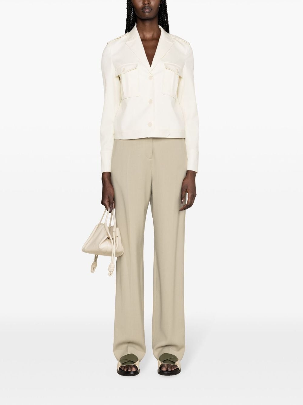 peak-lapels cropped jacket - 2