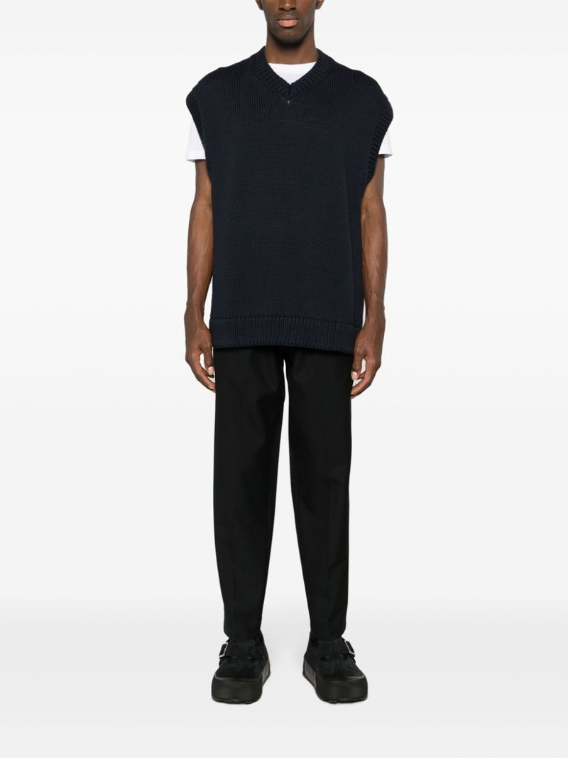 Studio Nicholson V-neck cotton-blend knitted vest outlook