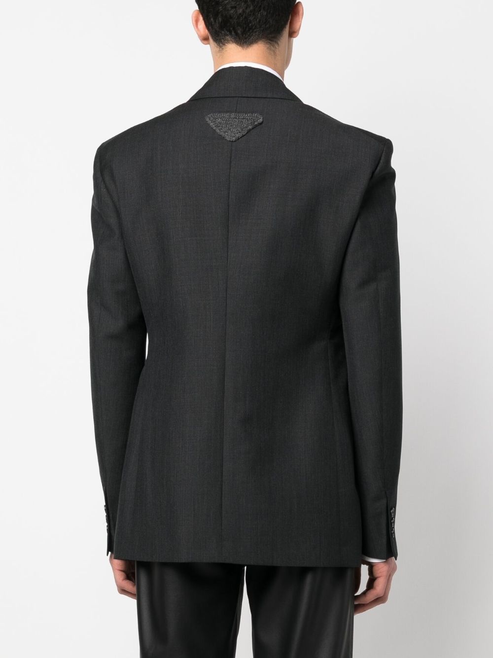 logo-patch single-breasted blazer - 4