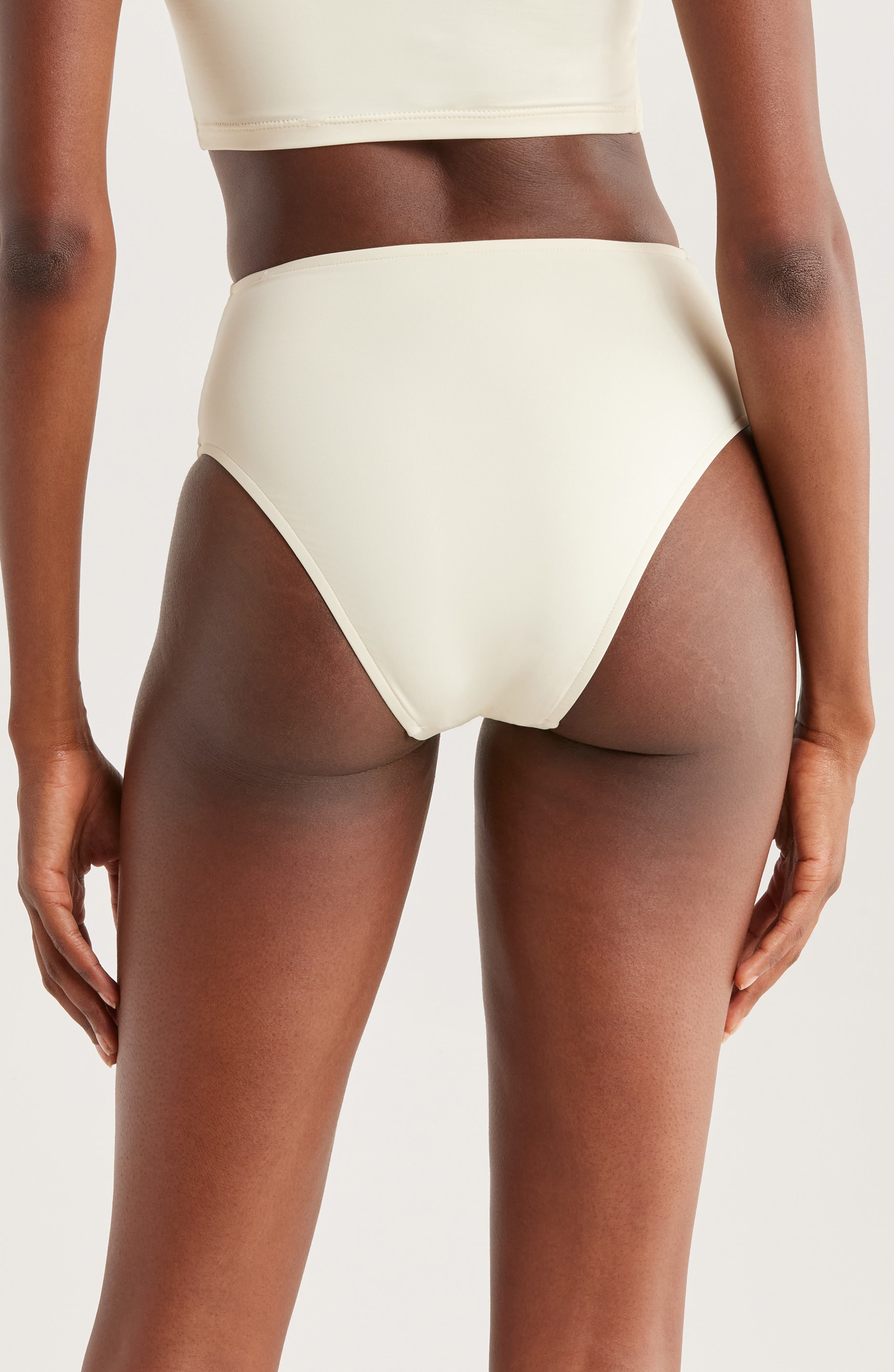 BONDI BORN Poppy High Waist Bikini Bottoms in Porcelain at Nordstrom - 2