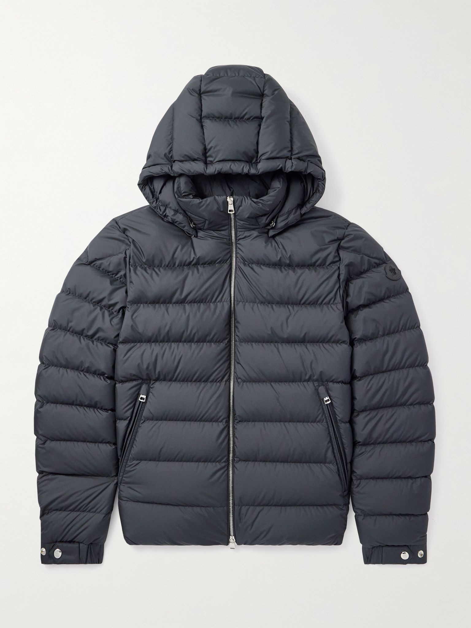 Arneb Logo-Appliquéd Quilted Shell Hooded Down Jacket Black - 1
