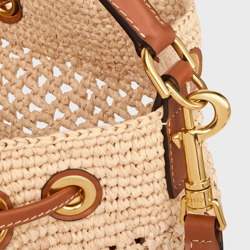 CLARA CELINE CLASSIC PANIER in RAFFIA AND CALFSKIN 4