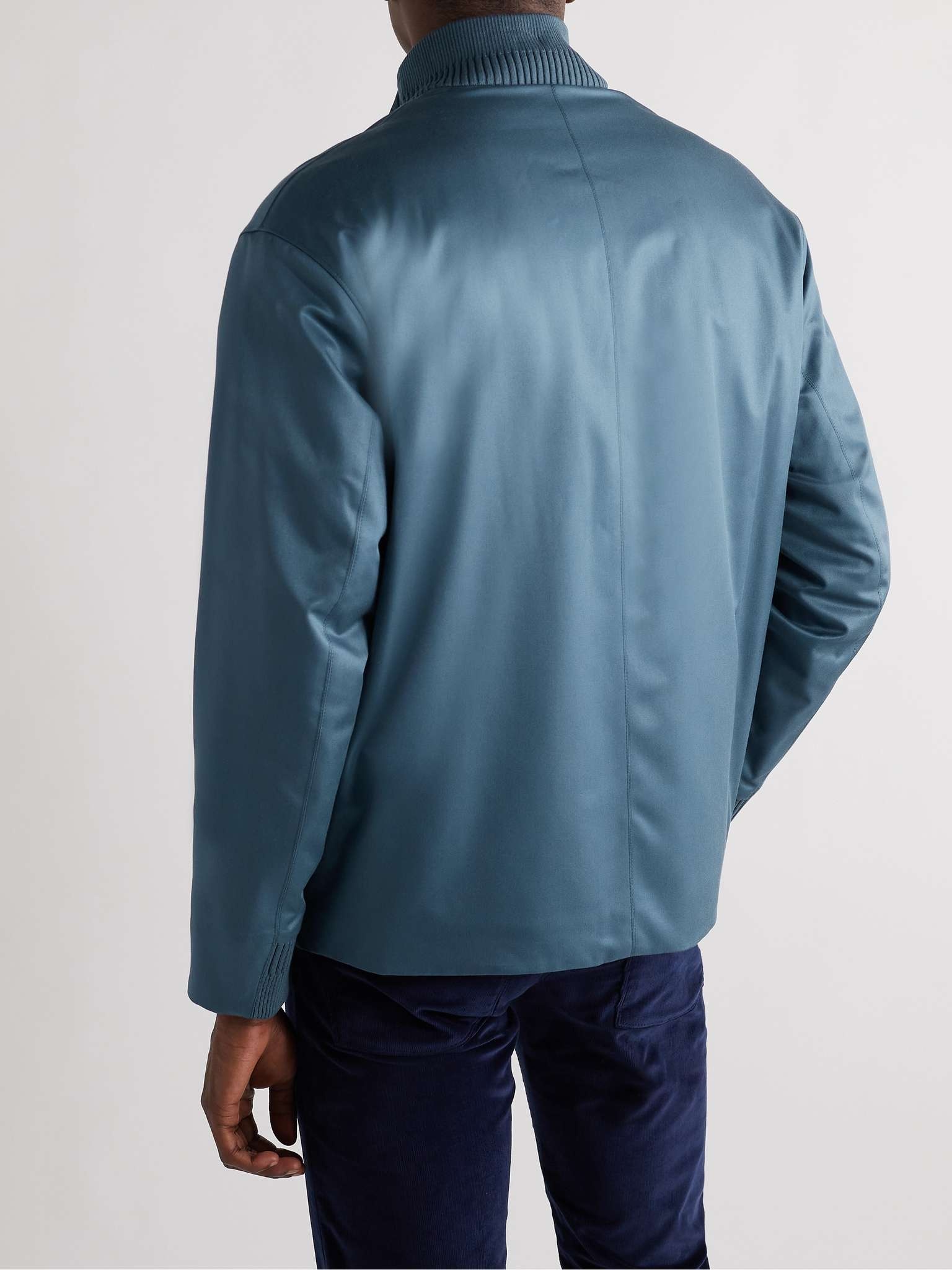 Padded Silk-Twill Bomber Jacket - 4