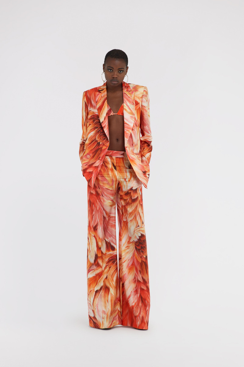 Roberto Cavalli Plumage print trousers outlook