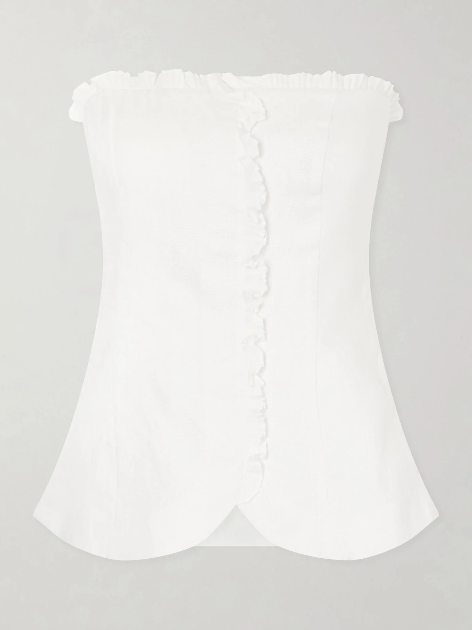 Florence strapless ruffled linen top White - 1