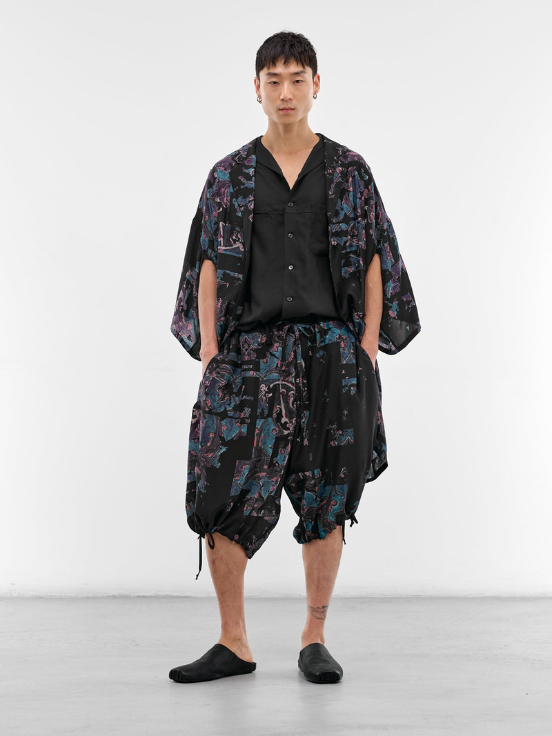 Yohji Yamamoto Black Abstract Print Oversized Shirt outlook