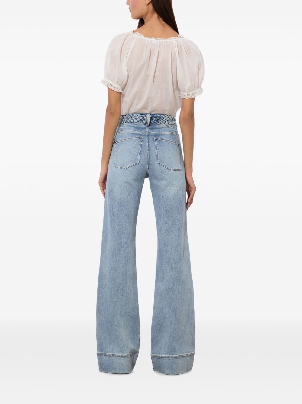 braided-waistband patch-pocket jeans - 3
