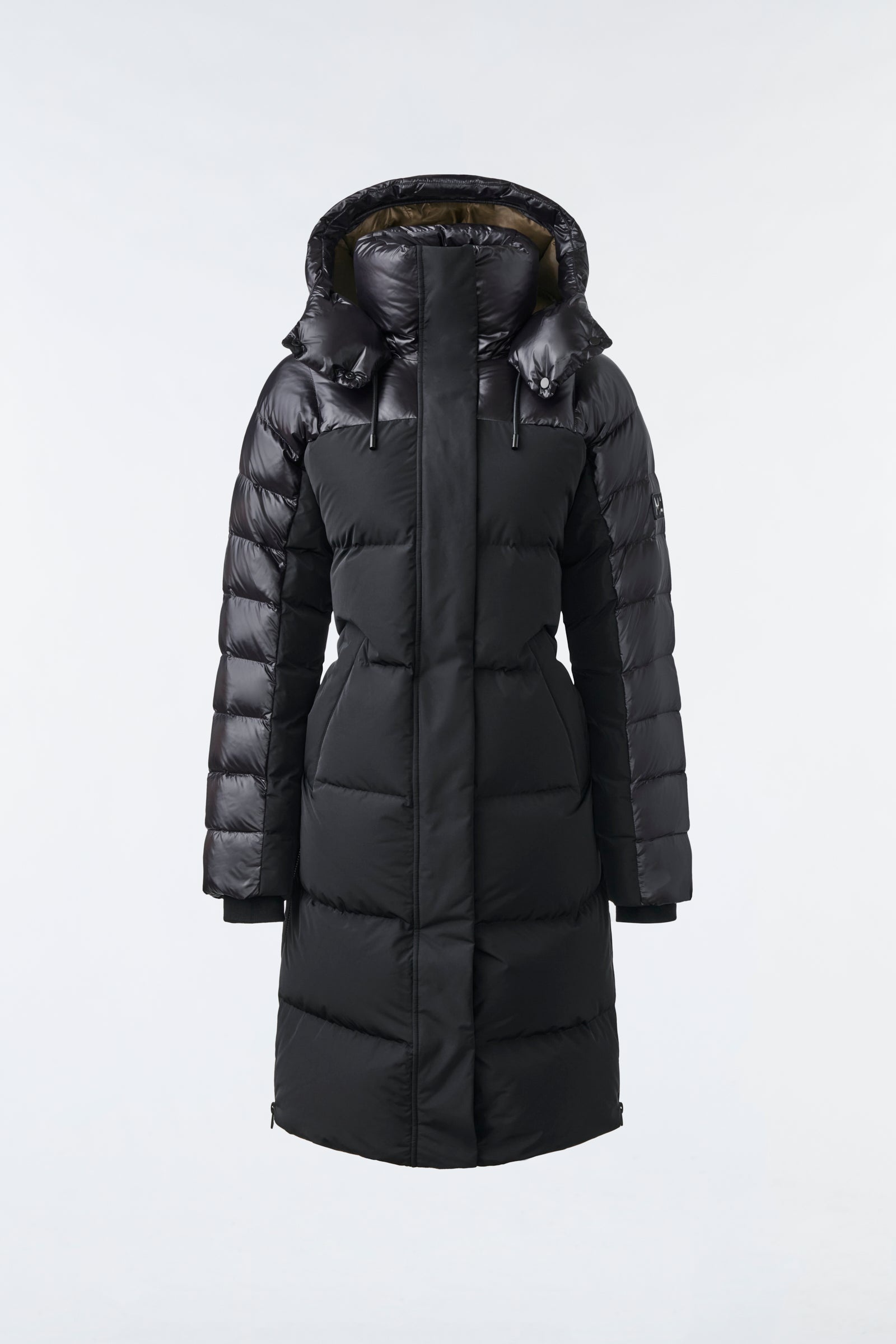 KAZ mixed-media down jacket with removable hood - 1