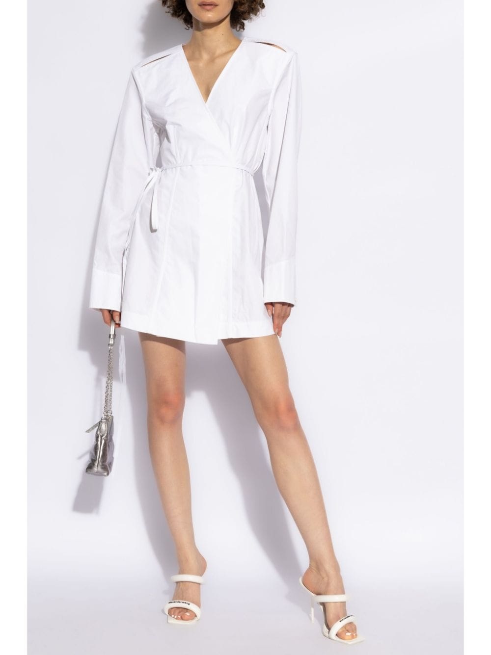 slit-detailing wrap dress - 2