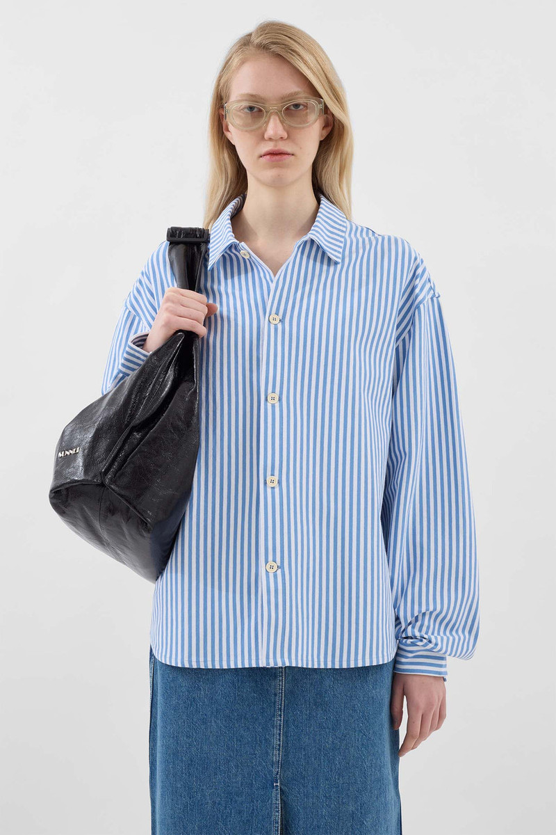 SUNNEI OVER SHIRT / azure & optical white stripes outlook