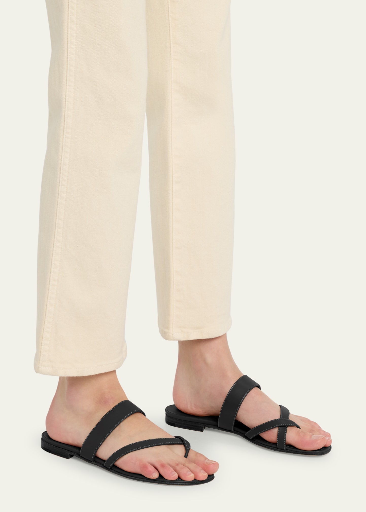 Susa Flat Leather Sandals - 2