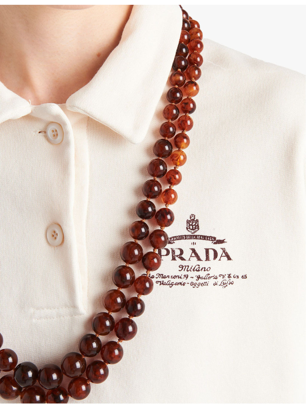 Logo-print polo-collar cotton mini dress - 5
