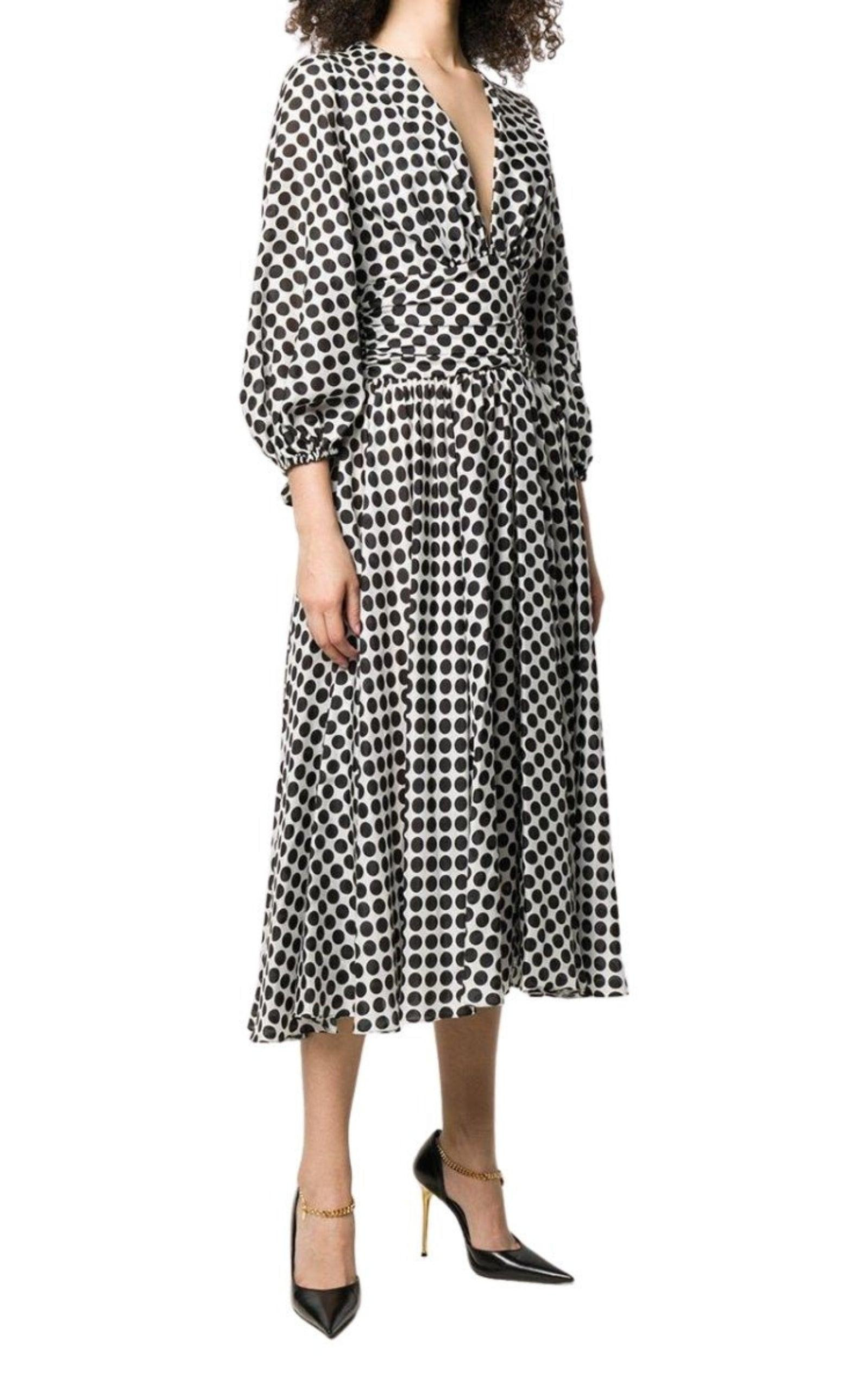 Polka-dot Print Midi Dress - 3